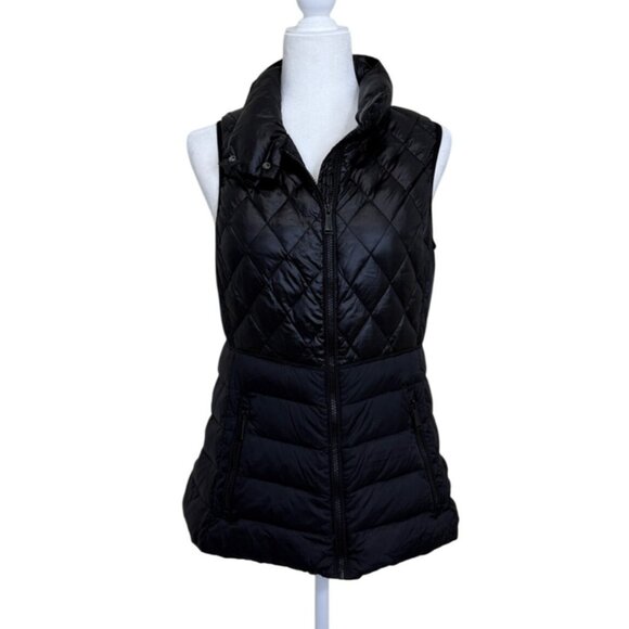 Calvin Klein Performance Down Puffer Vest Black Full Zip Womens Size S - Picture 1 of 7